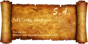 Sárdy Andrea névjegykártya
